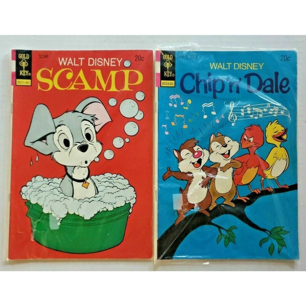 Vintage Walt Disney Chip 'n' Dale No.‎ 25 Jan 1974 Gold Key Scamp No. 15 Jan 74